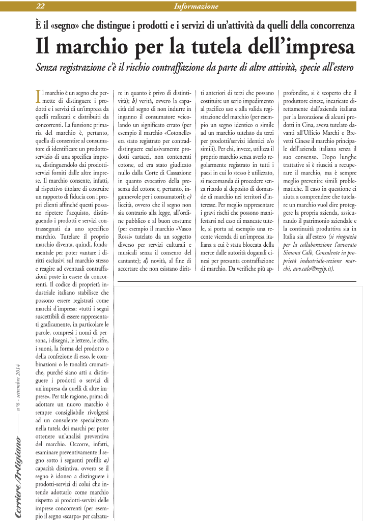 Articolo Corriere artigiano Ott2014